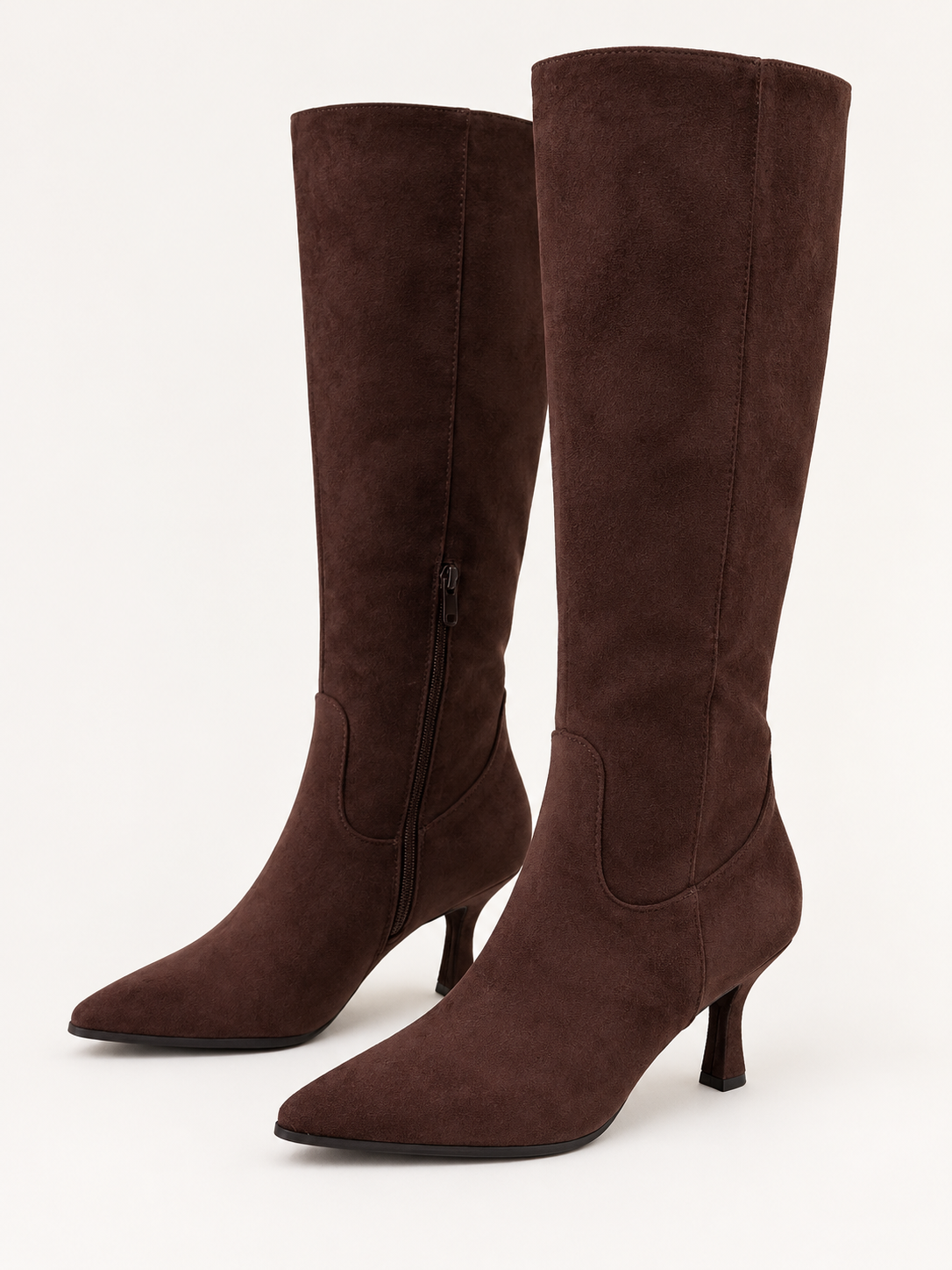 Bota alta antelina chocolate