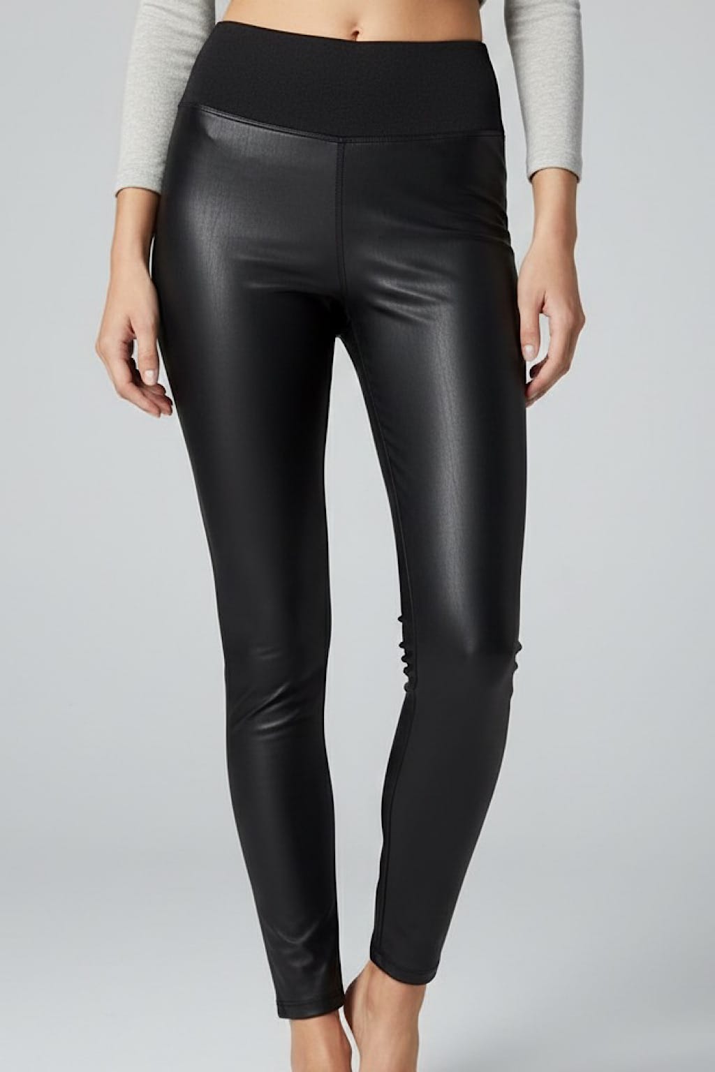 Leggings mit Satin-Effekt und Innenfell