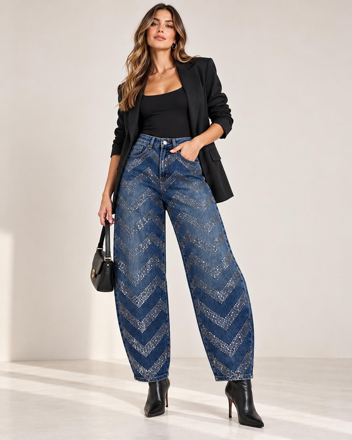 PANTALON GLOBO LENTEJUELAS
