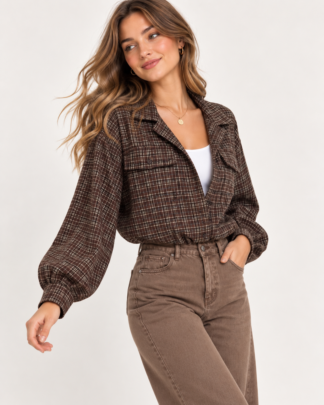 BOMBER CUADROS CON CAMISETA