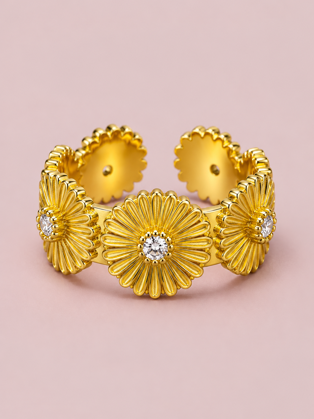 Anillo margaritas cristales