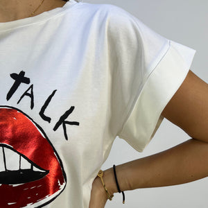 CAMISETA LABIOS ROJOS