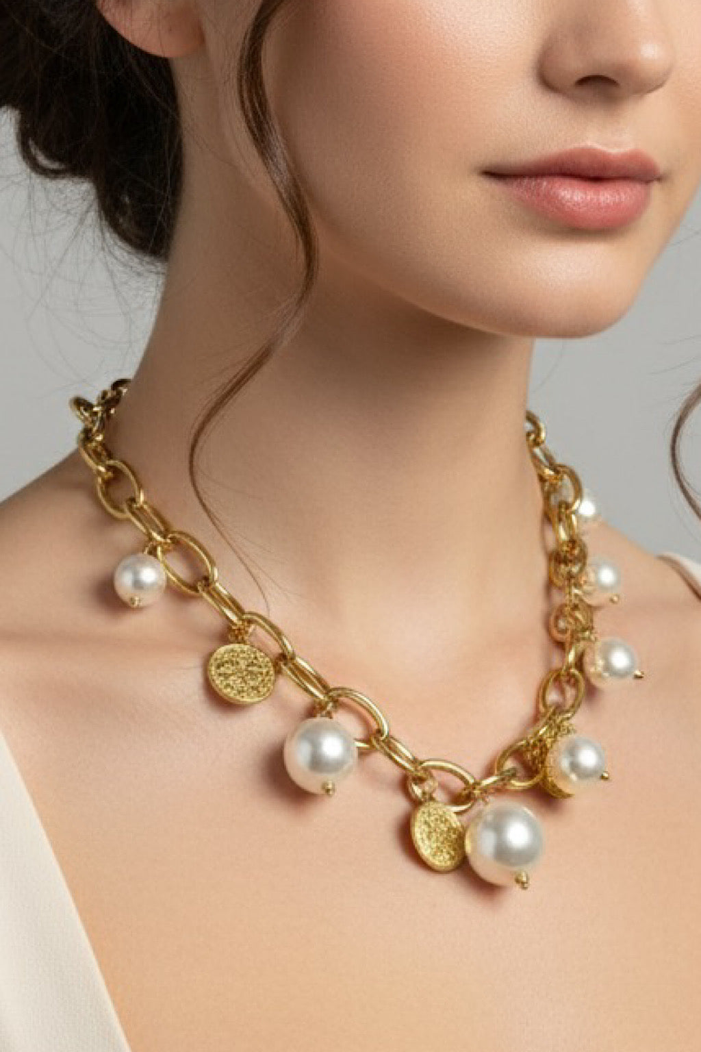 COLLAR PERLAS + MEDALLAS