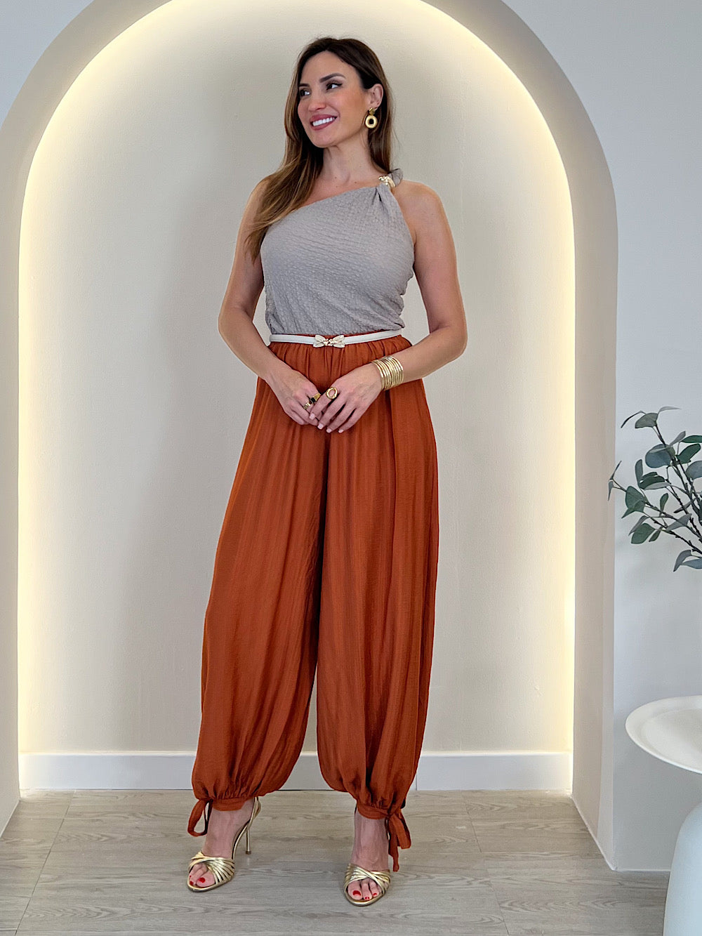 PANTALON BOMBACHO LAZOS BAJO