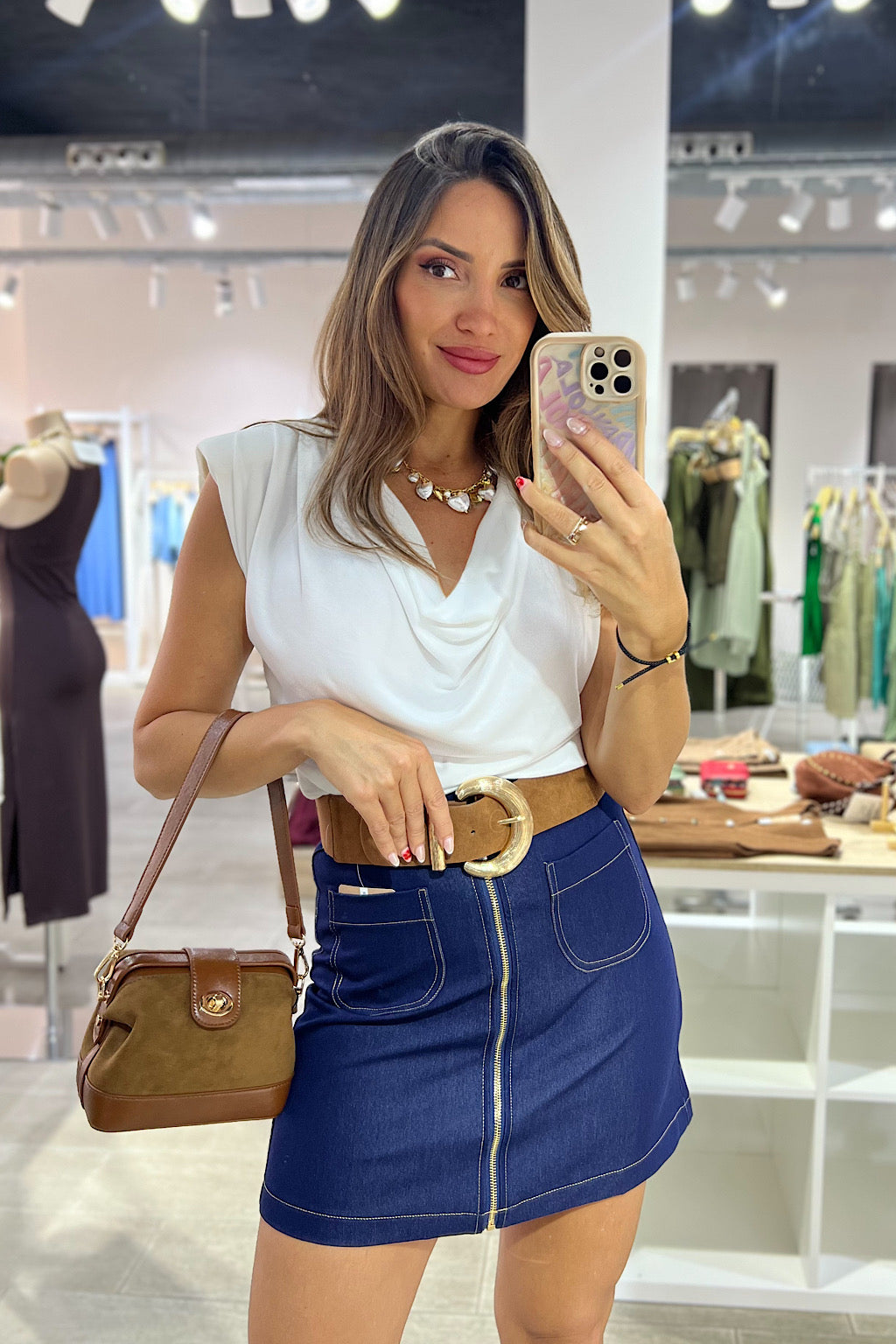 FALDA DEMIN ZIP POCKET