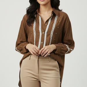 CAMISA INDIA MARRON