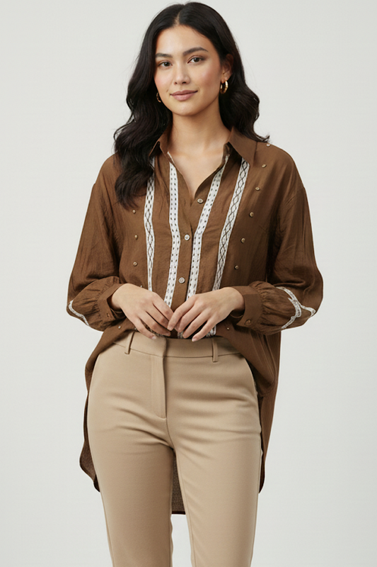 CAMISA INDIA MARRON