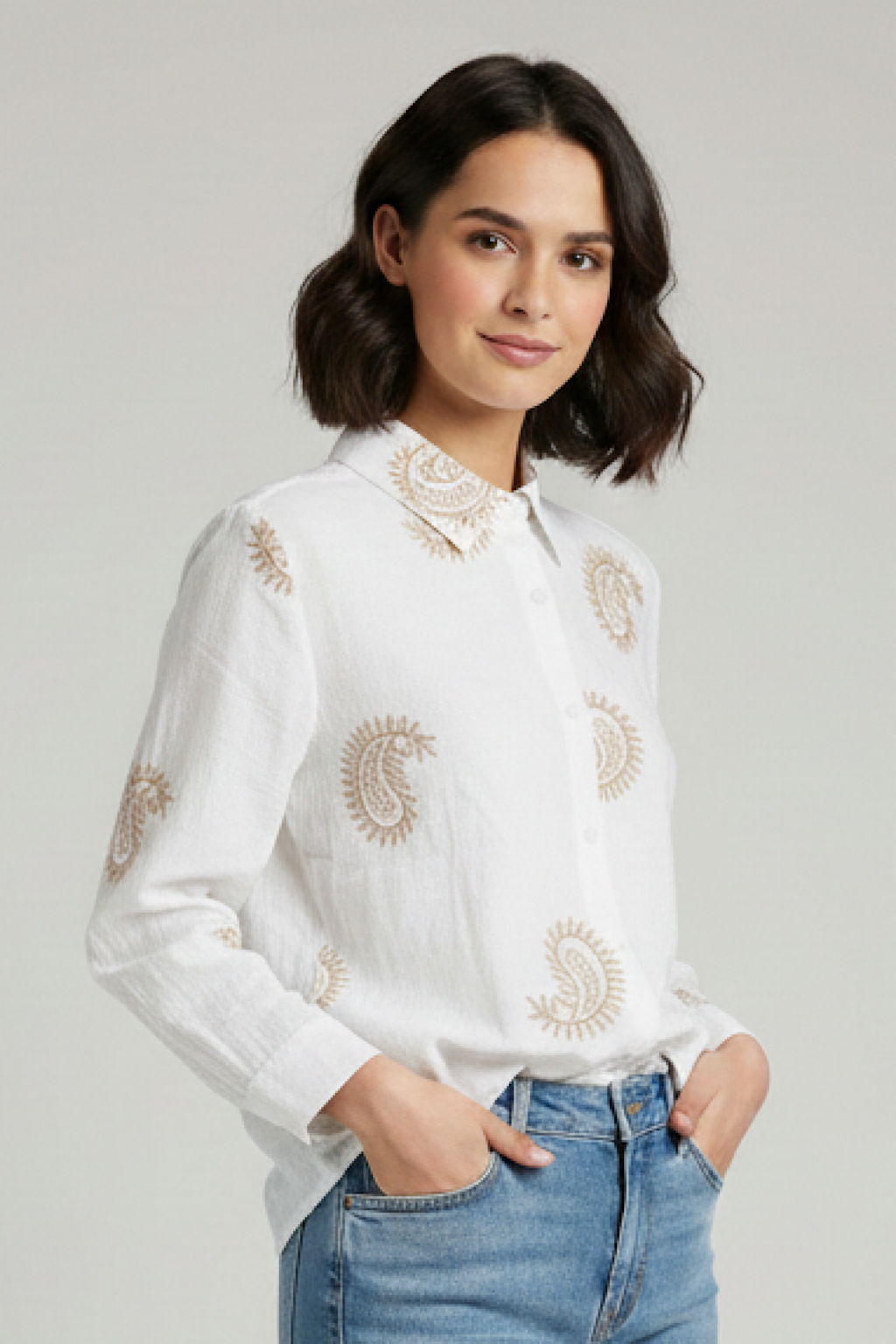 CAMISA BORDADOS AQUA