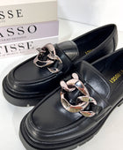 MOCASIN PLATAFORMA CADENA NEGRO