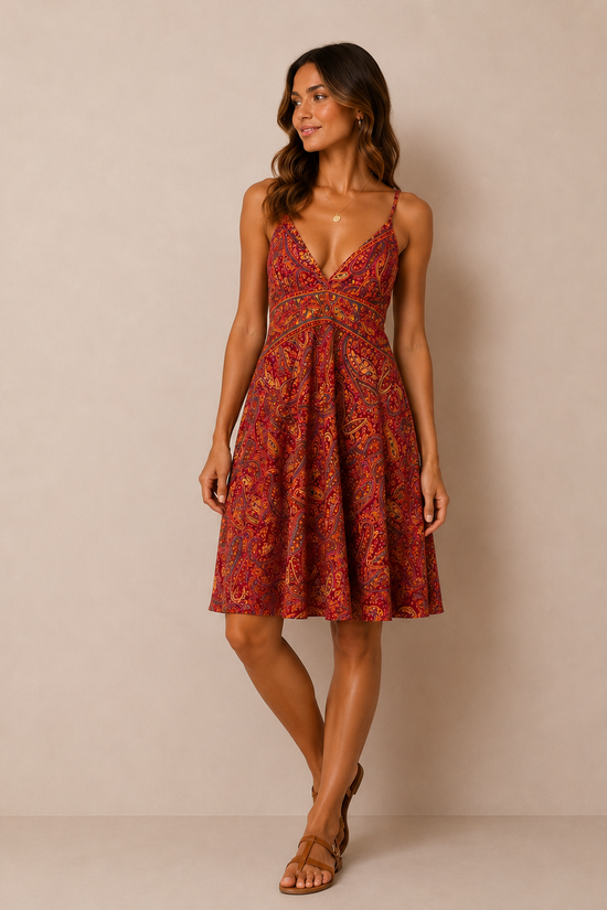 VESTIDO ESTAMPADO SEDA TIRANTE FINO