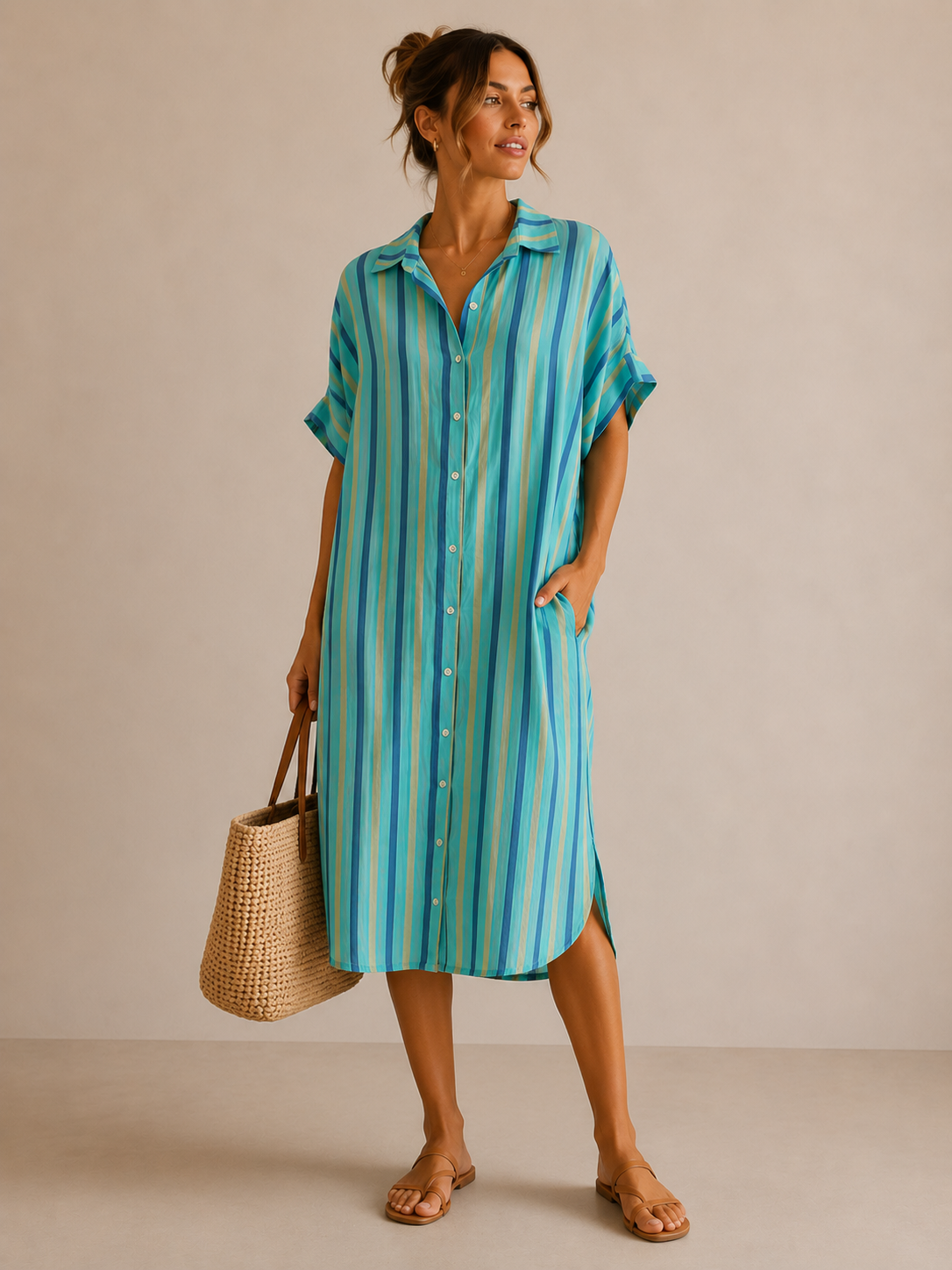VESTIDO CAMISERO RAYAS GRETA
