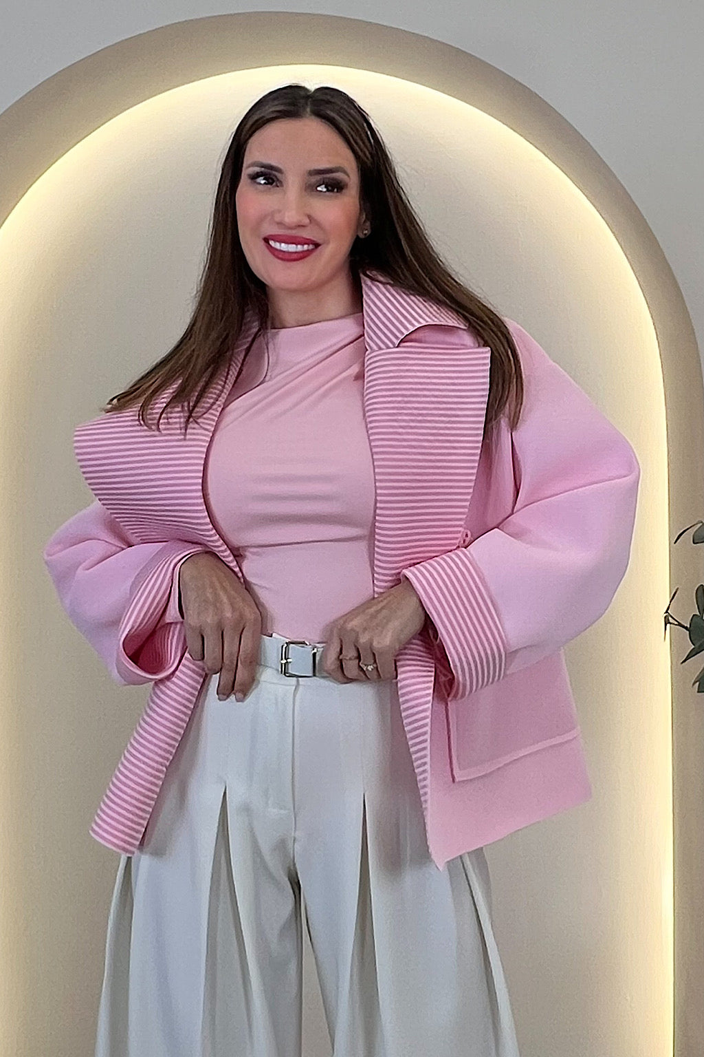 CHAQUETA SOLAPA RAYAS