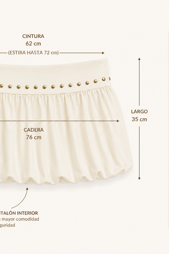 FALDA PANTALON TACHUELAS