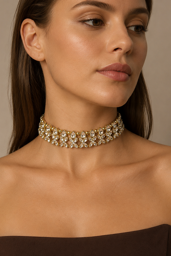 CHOKER DORADO CRISTALES SELENA