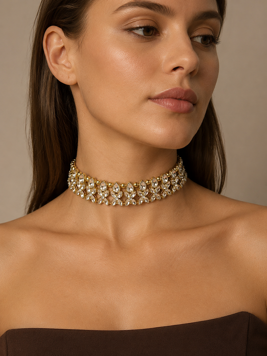 CHOKER DORADO CRISTALES SELENA