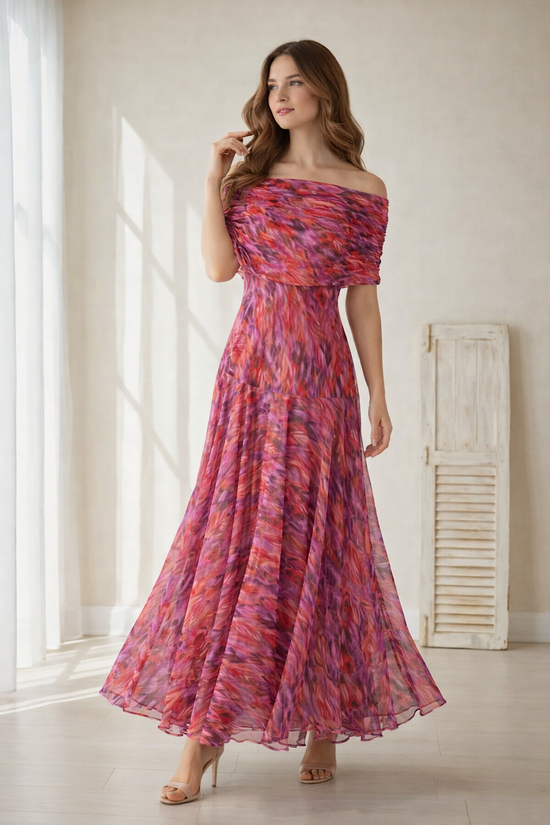 VESTIDO LARGO ESTAMPADO TUL