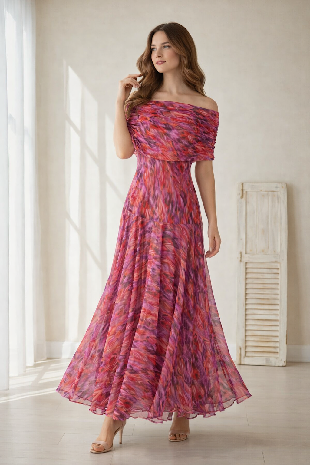 VESTIDO LARGO ESTAMPADO TUL