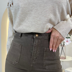 PANTALON WIDE LEG CAFE