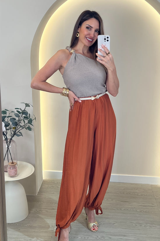PANTALON BOMBACHO LAZOS BAJO