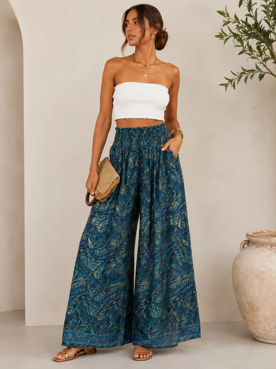 PANTALON SEDA ESTAMAPADO