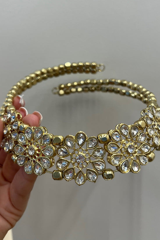 CHOKER DORADO CRISTALES FLOR
