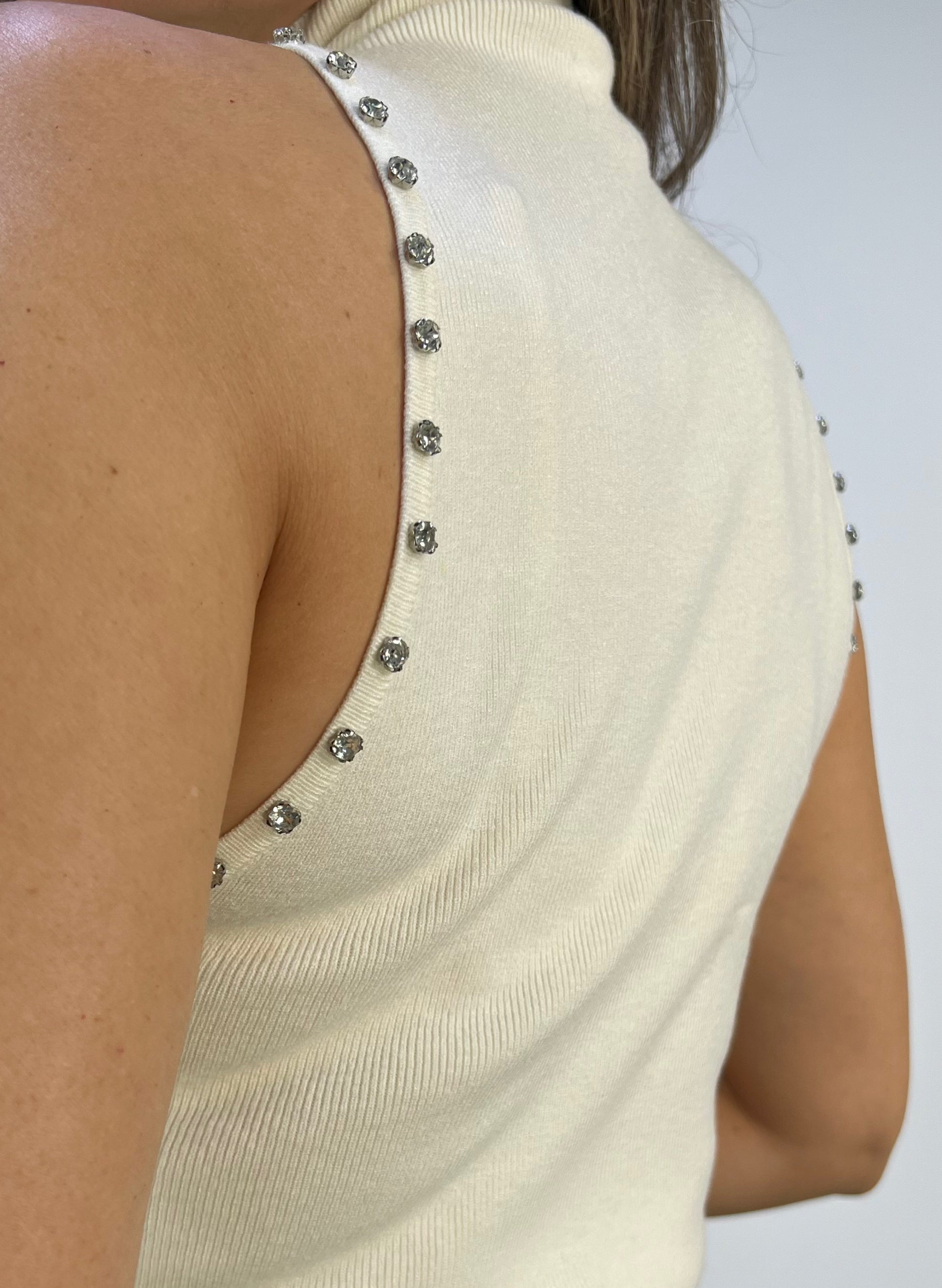 JERSEY CUELLO HALTER PERLAS