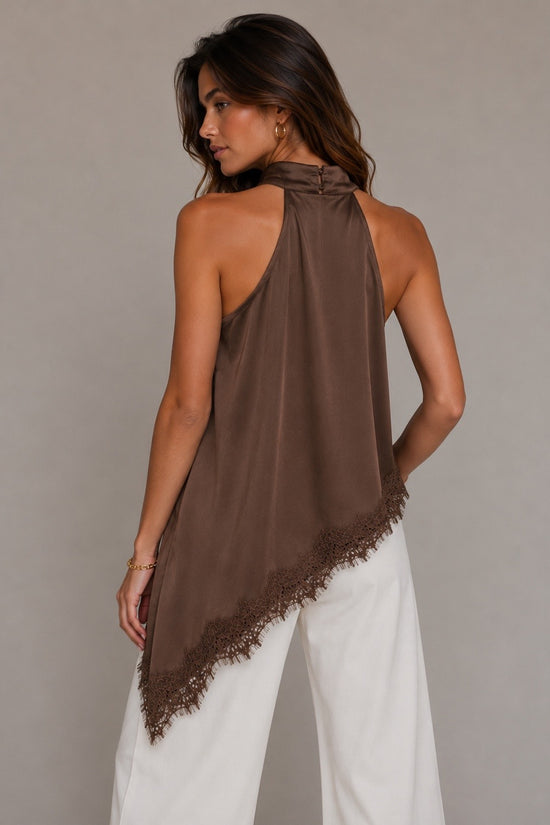 BLUSA SATEN CUELLO HALTER