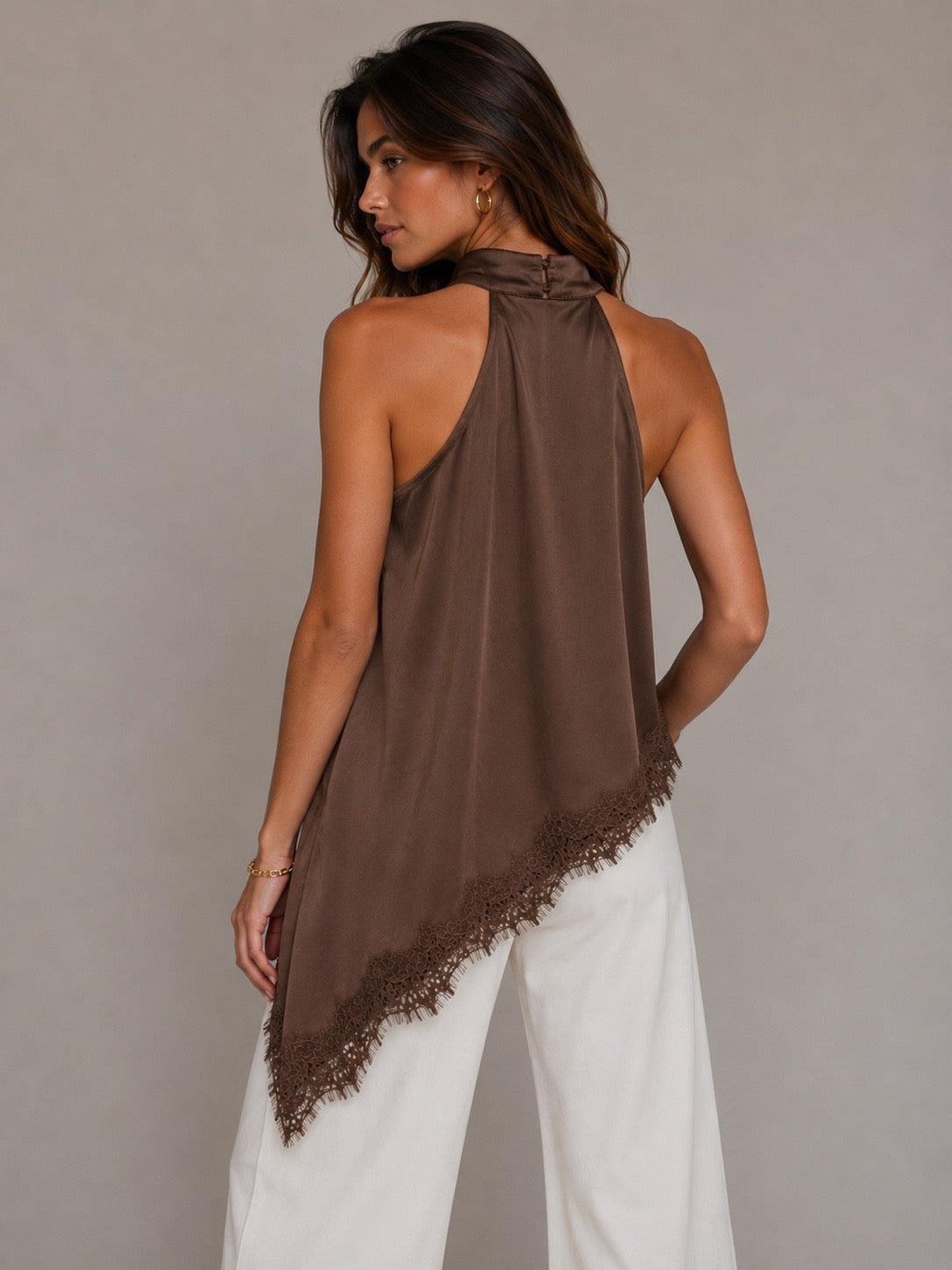 BLUSA SATEN CUELLO HALTER