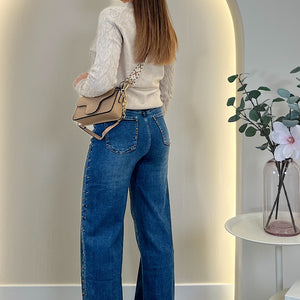 PANTALON VAQUERO TACHUELAS LAULIA