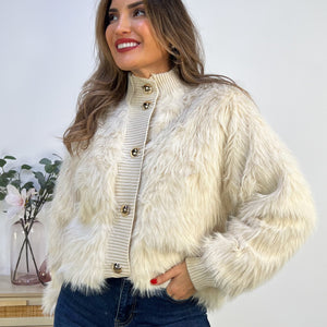 CHAQUETA CARDIGAN PELO BOTONES