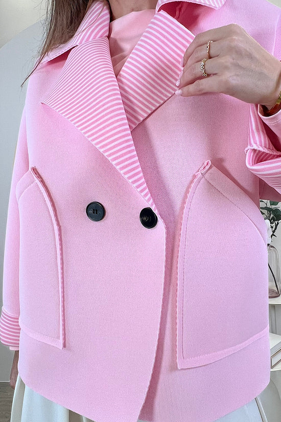 CHAQUETA SOLAPA RAYAS