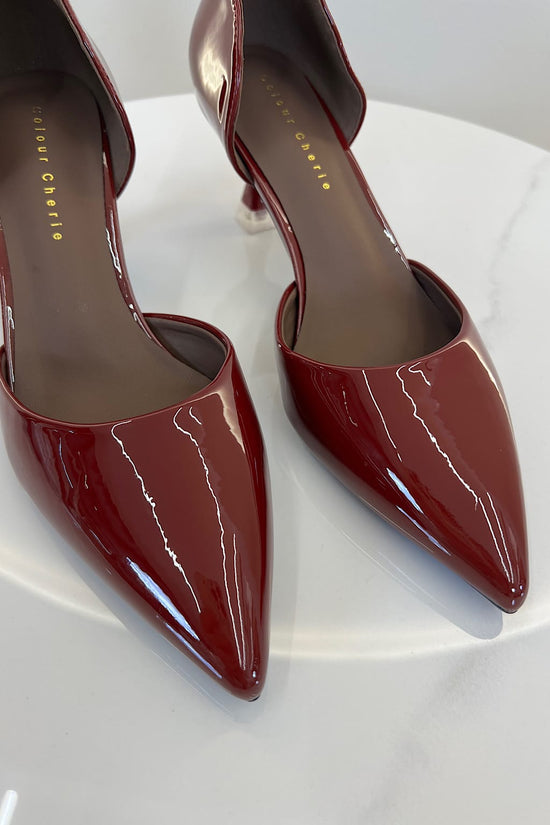 CHAUSSURE À TALON BOURGOGNE VERNIE