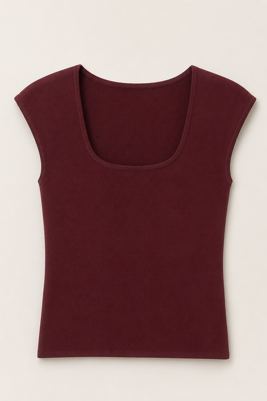 CAMISETA PUNTO ESCOTE CUADRADO