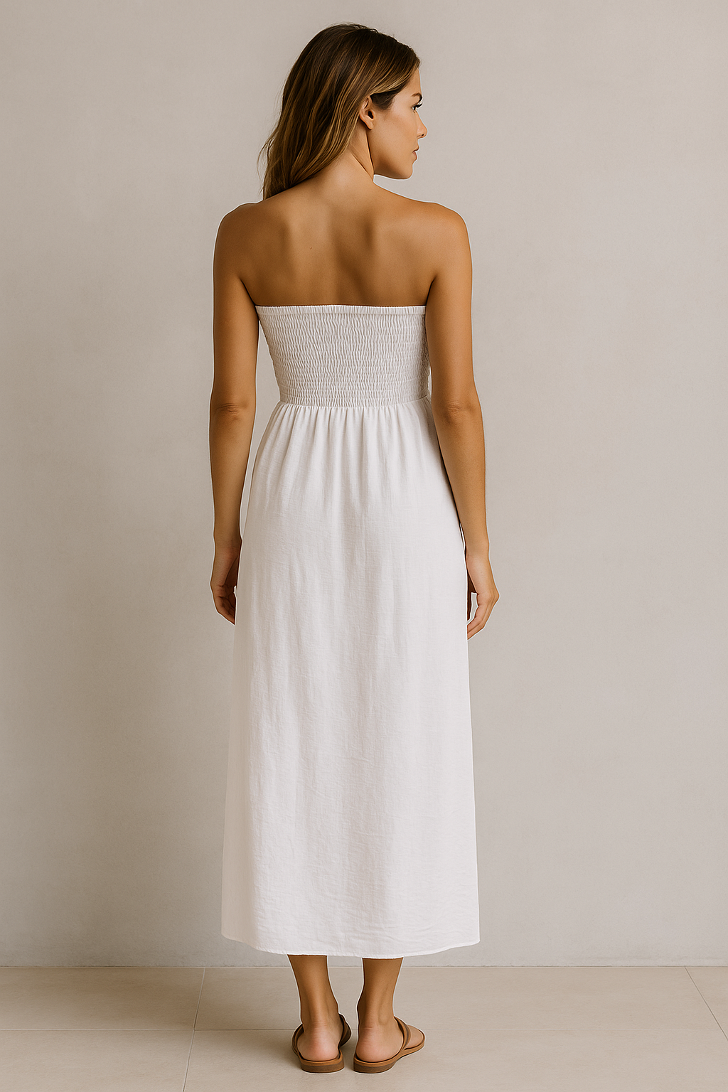 VESTIDO PALABRA DE HONOR OCEAN RUFFLE
