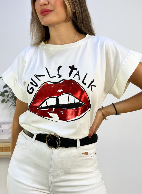 CAMISETA LABIOS ROJOS