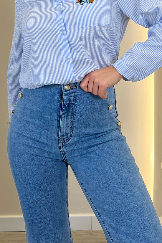 PANTALON VAQUERO BOTONES ROSE