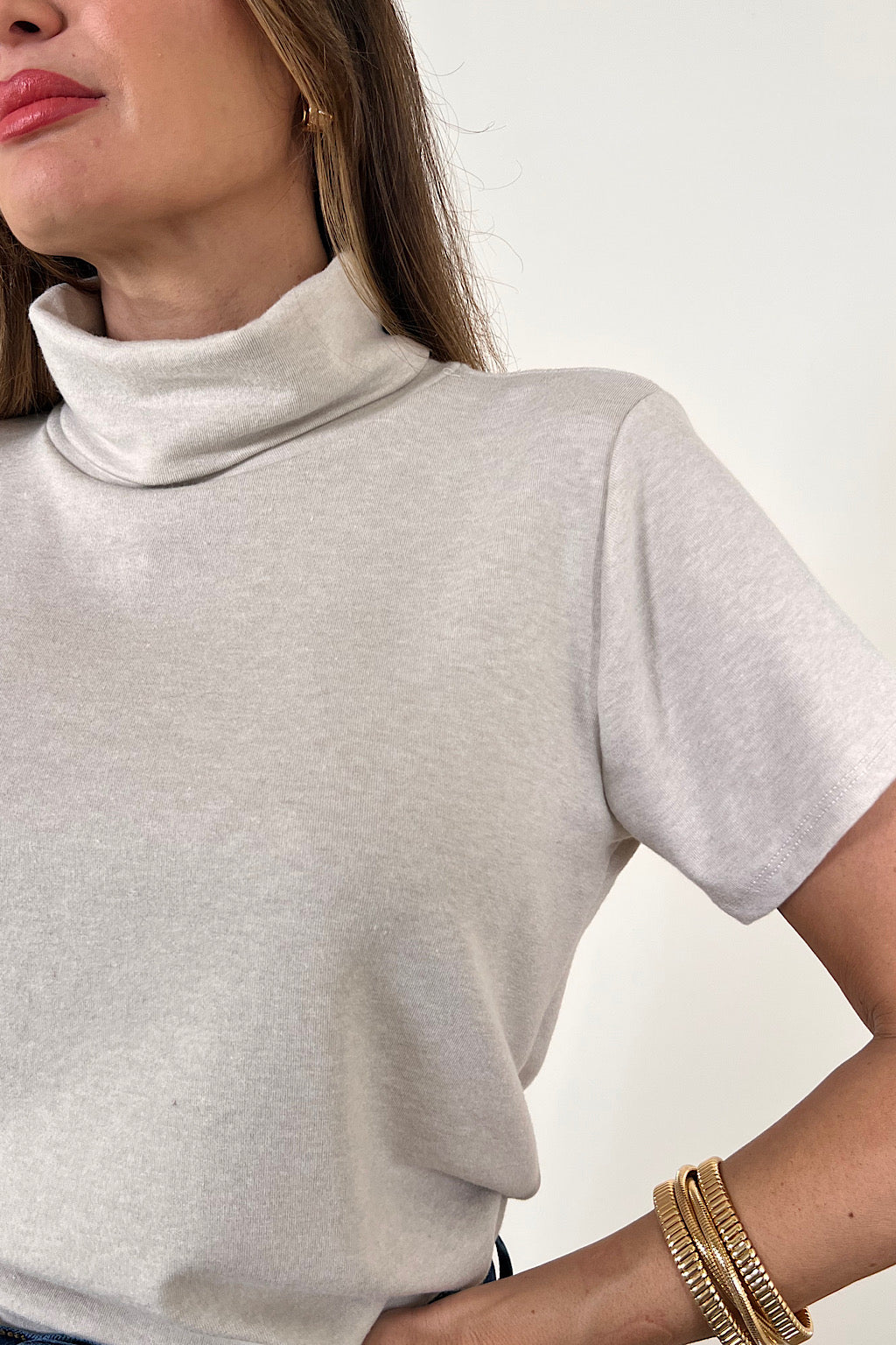 JERSEY MANGA CORTA CUELLO VUELTO