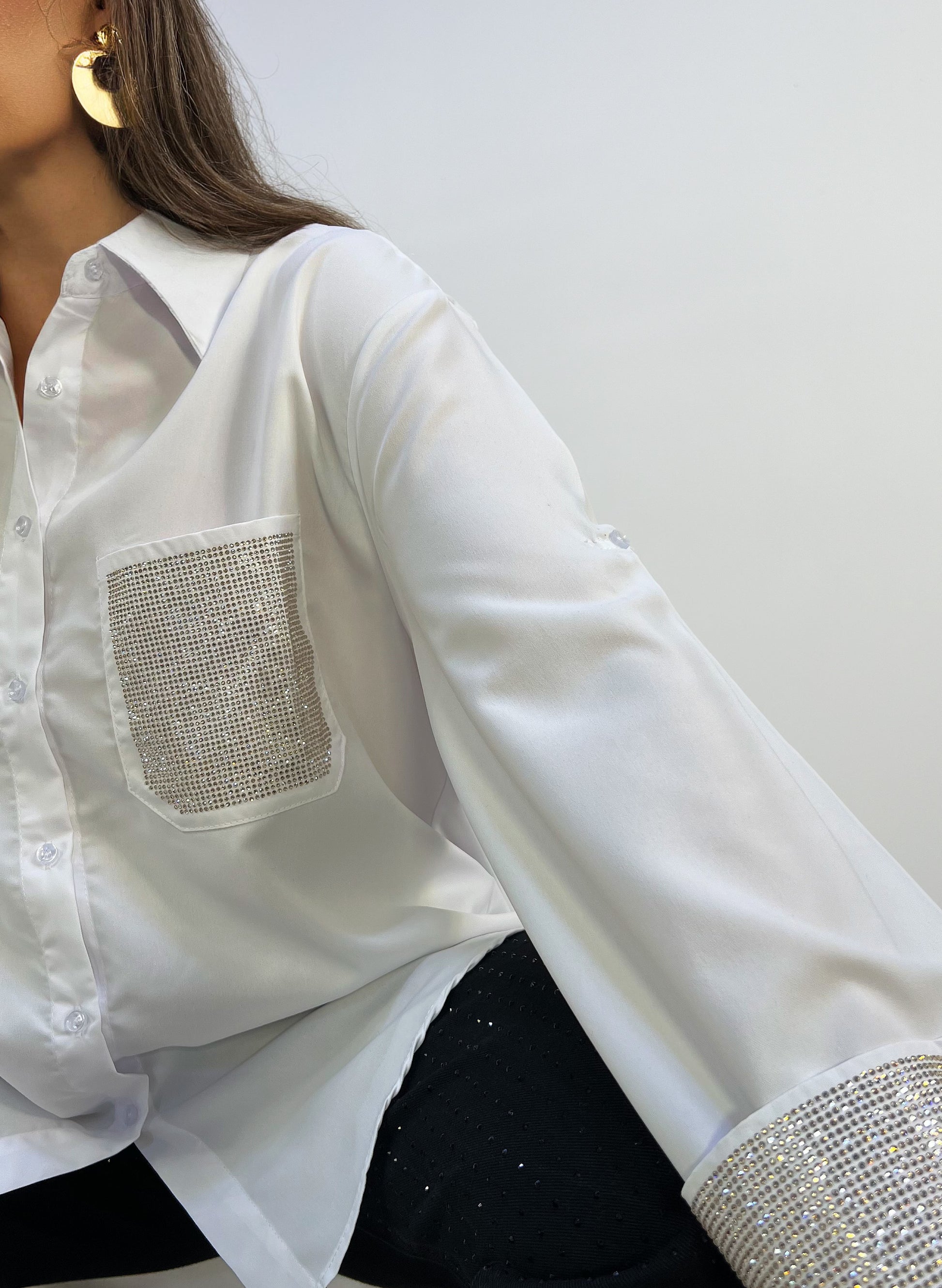 CAMISA STRASS BOLSILLO