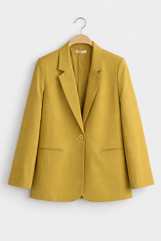 STRUKTURIERTER BLAZER KELLY SENFFGELB