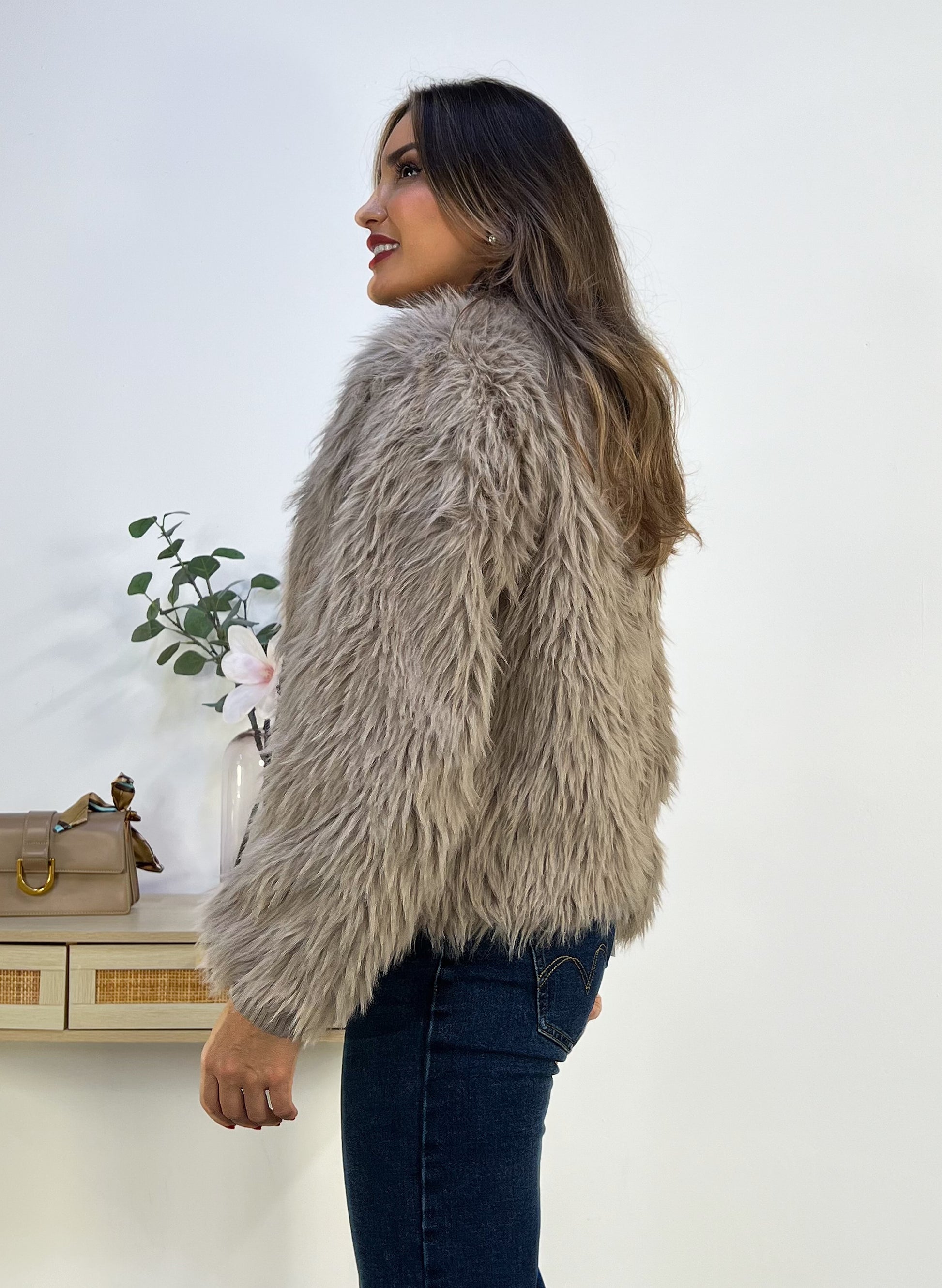 CHAQUETA CARDIGAN PELO BOTONES