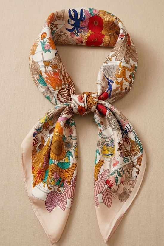FOULARD IMPRIMÉ POLYNÉSIENNE