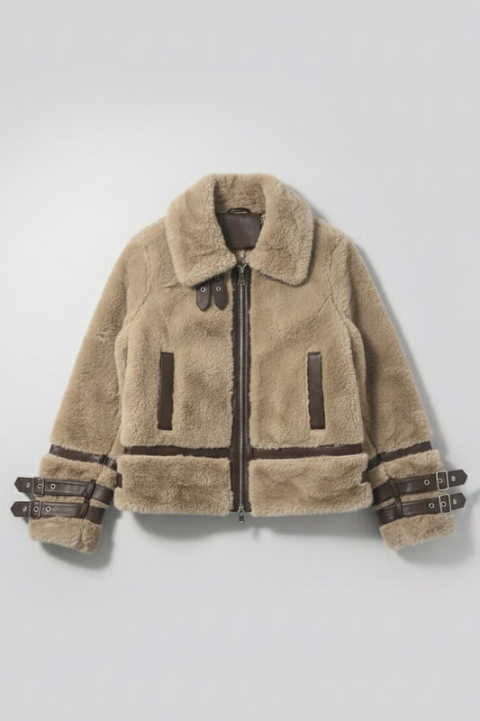 CHAQUETA PELITO DETALLES CUERO