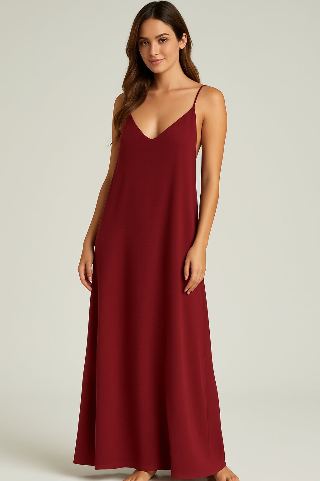 VESTIDO FLUIDO CARMESI