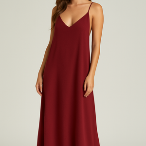 VESTIDO FLUIDO CARMESI