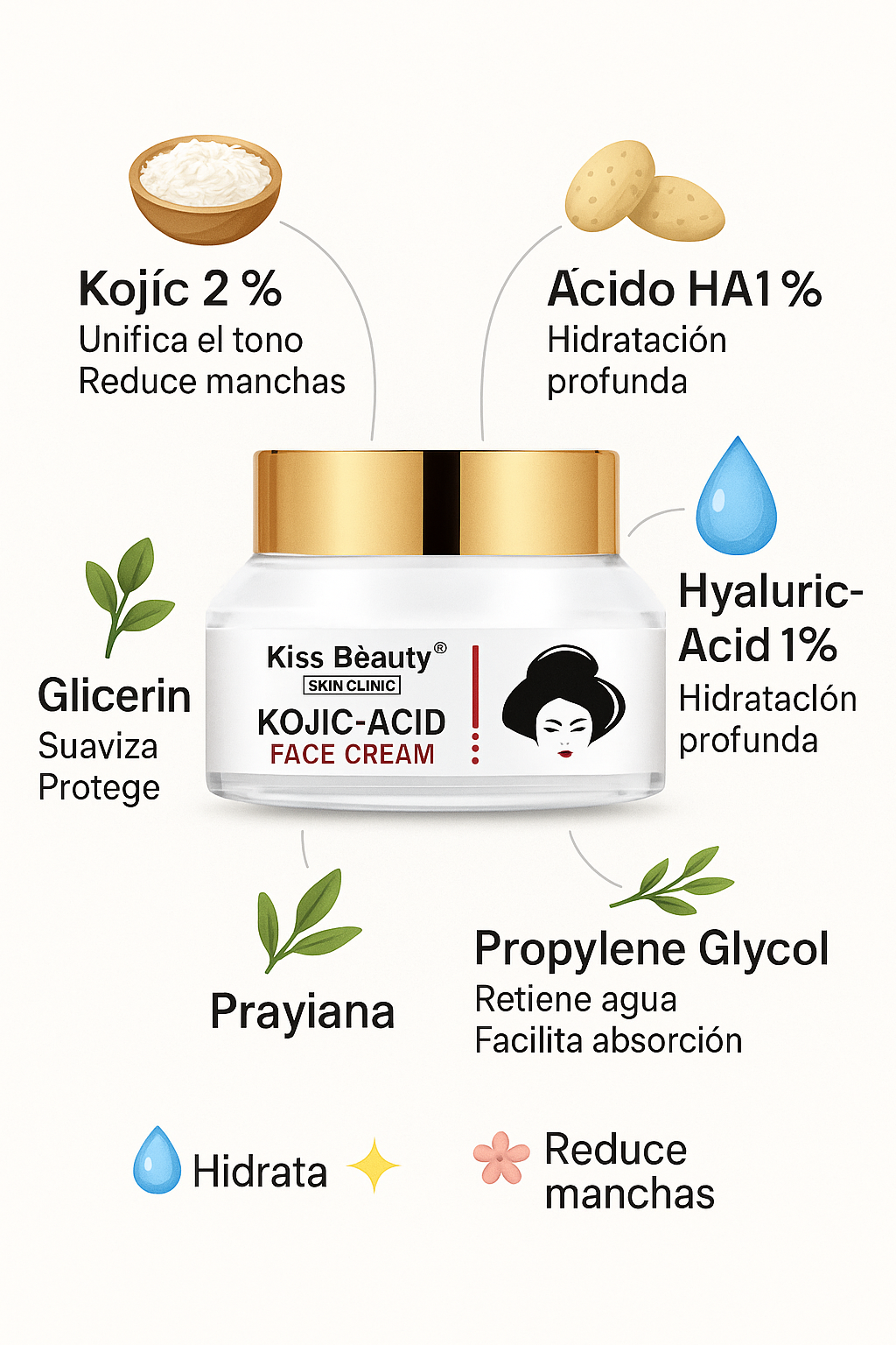 CREMA FACIAL CON ÁCIDO KÓJICO