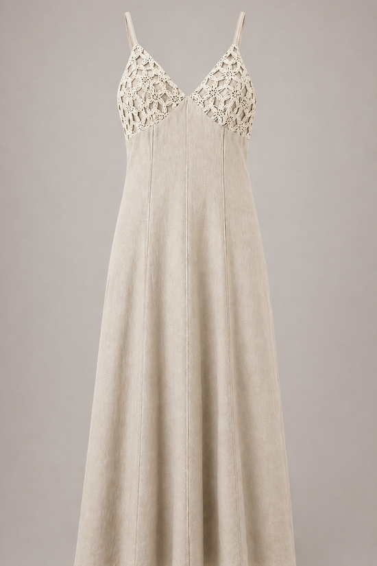 VESTIDO LARGO PECHO CROCHET