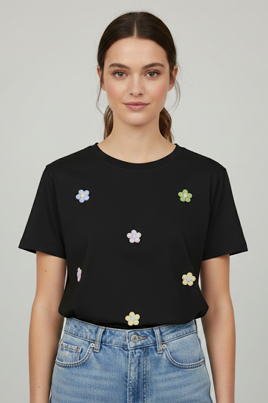 CAMISETA MANGA CORTA FLOR PRETTY