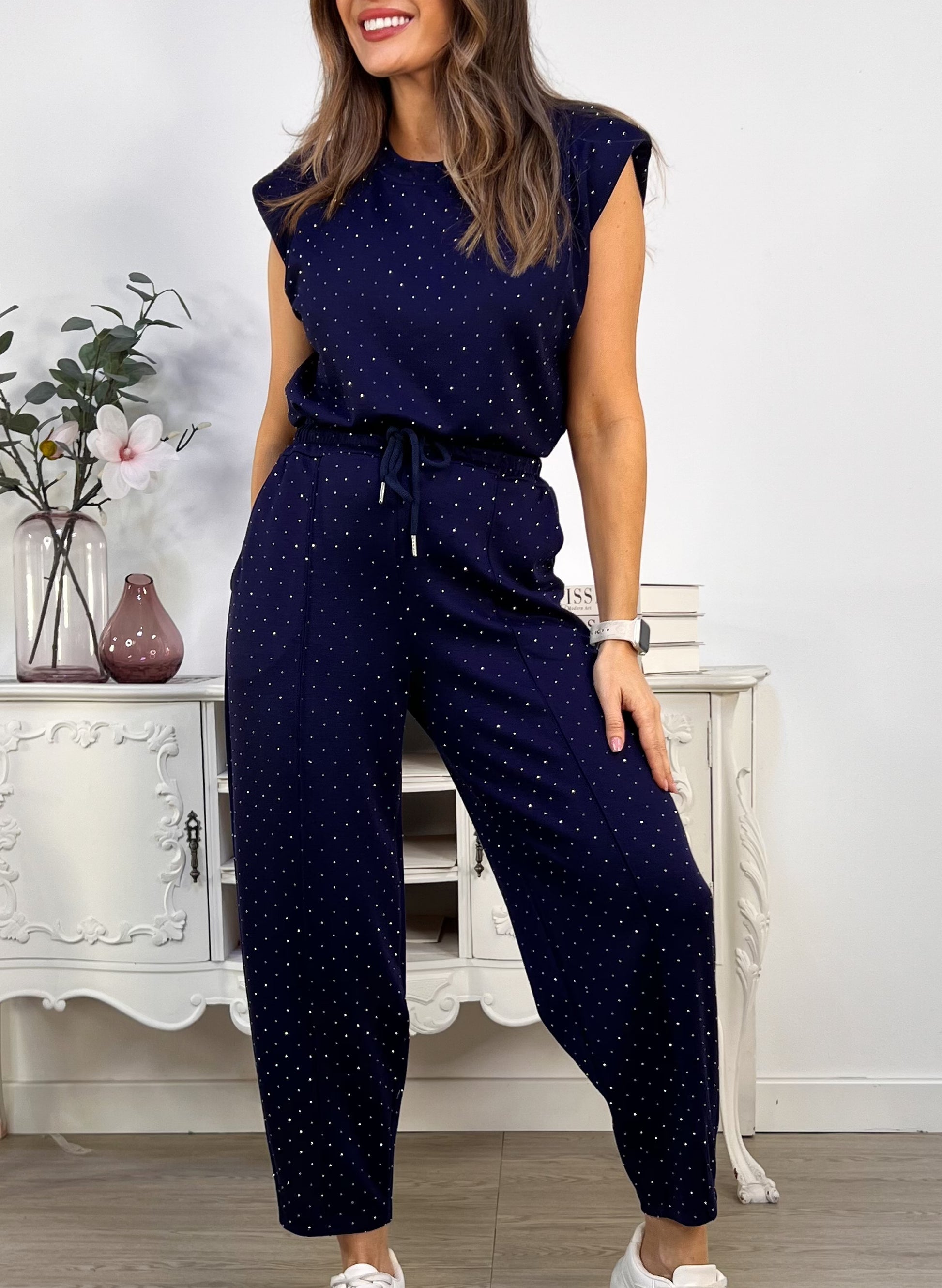 CONJUNTO AZUL MARINO STRASS