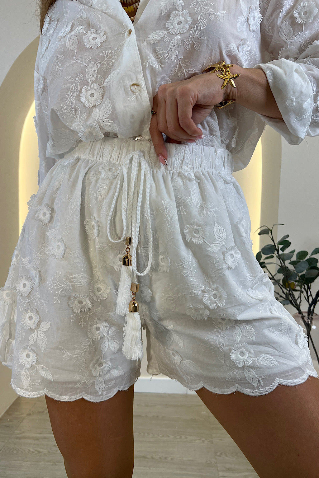 CONJUNTO SHORT FLORES SANSHA