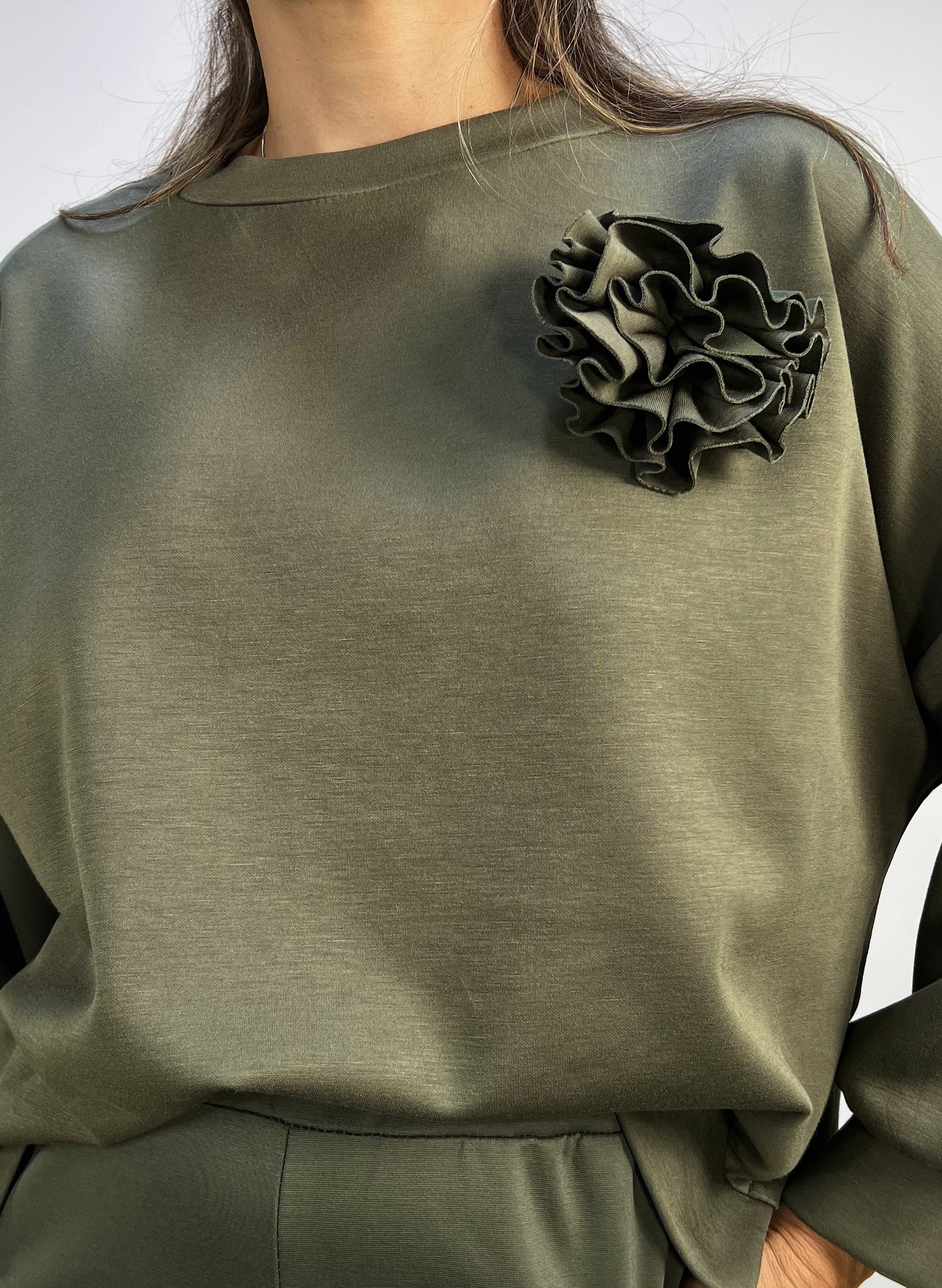 SUDADERA BROCHE FLOR